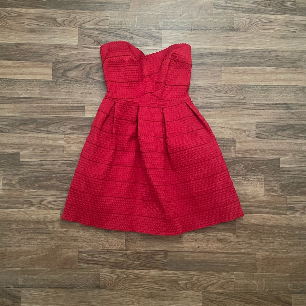 Red fitted dress